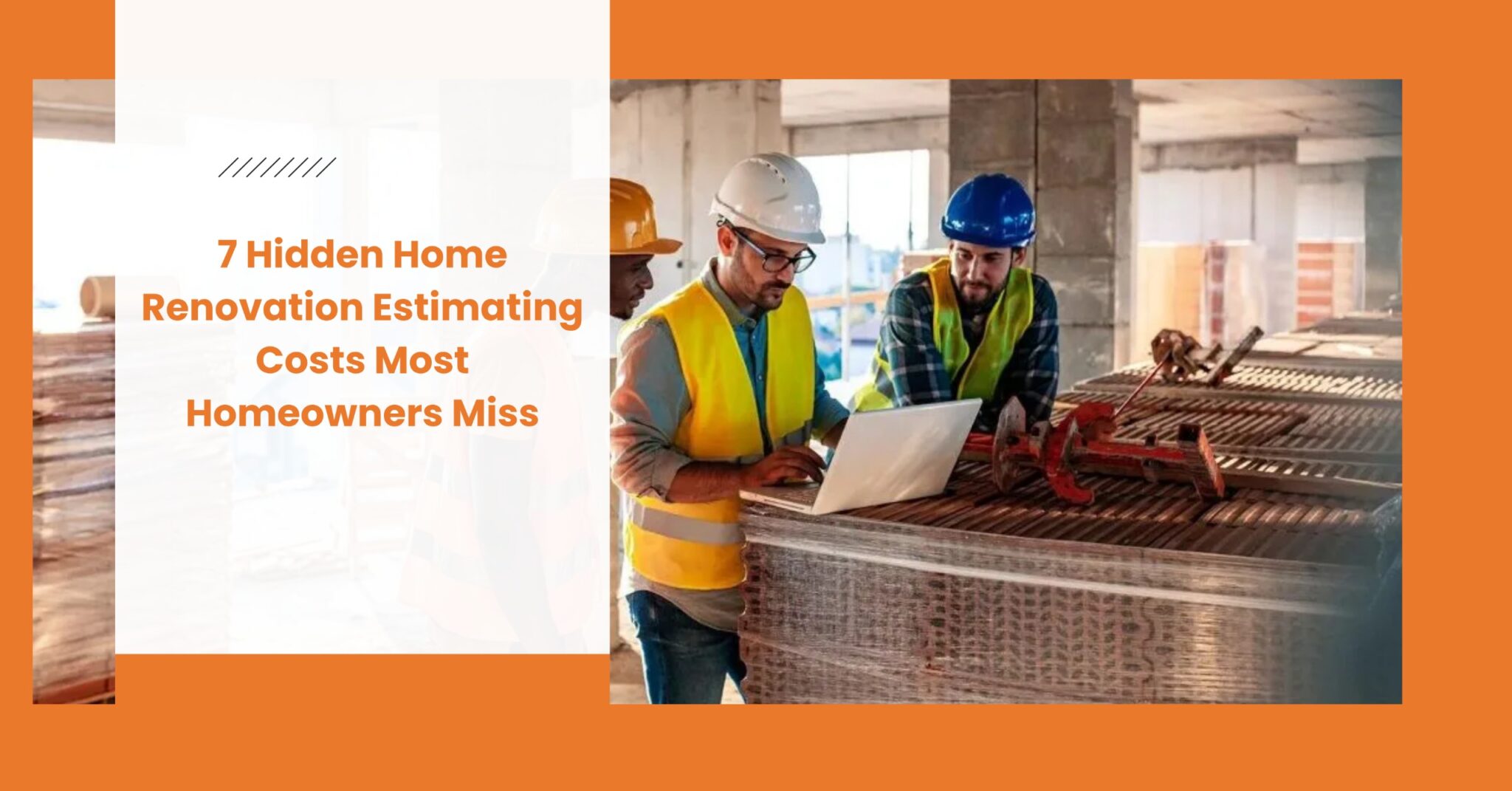 Contractors reviewing home renovation cost estimates on site, highlighting hidden renovation expenses.