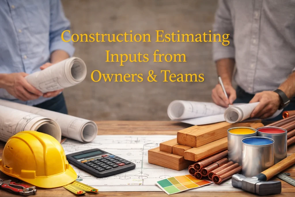 Estimating Inputs Required from Owners, Architects & Engineers