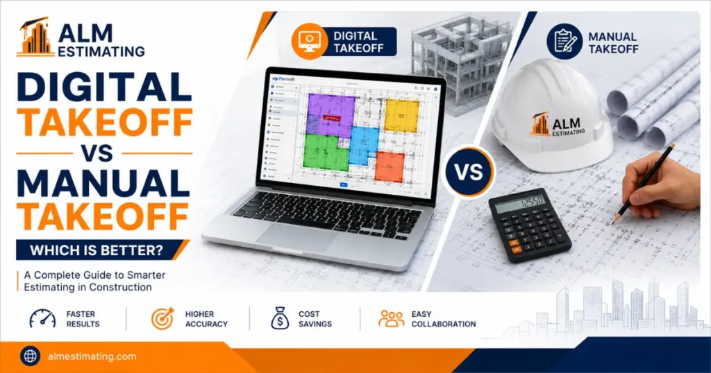 Digital vs manual construction takeoff comparison showing faster, accurate estimating tools for contractors.