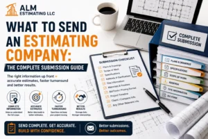 What to send an estimating company complete submission guide with plans, specs, checklist and ALM Estimating LLC. today.