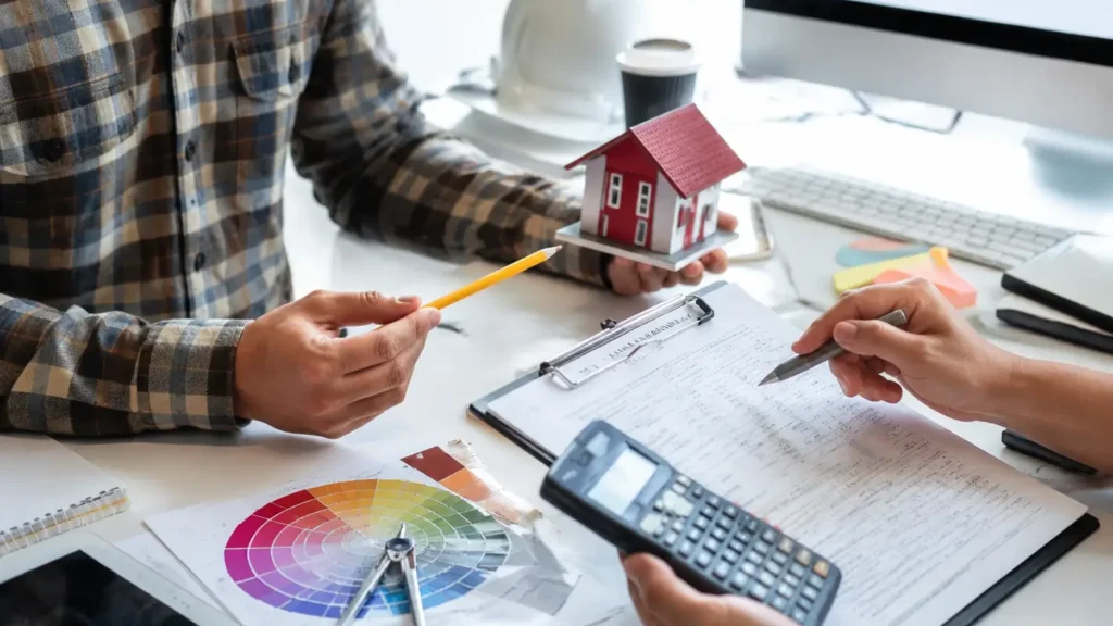 painting estimating services: two person talking about painting estimating